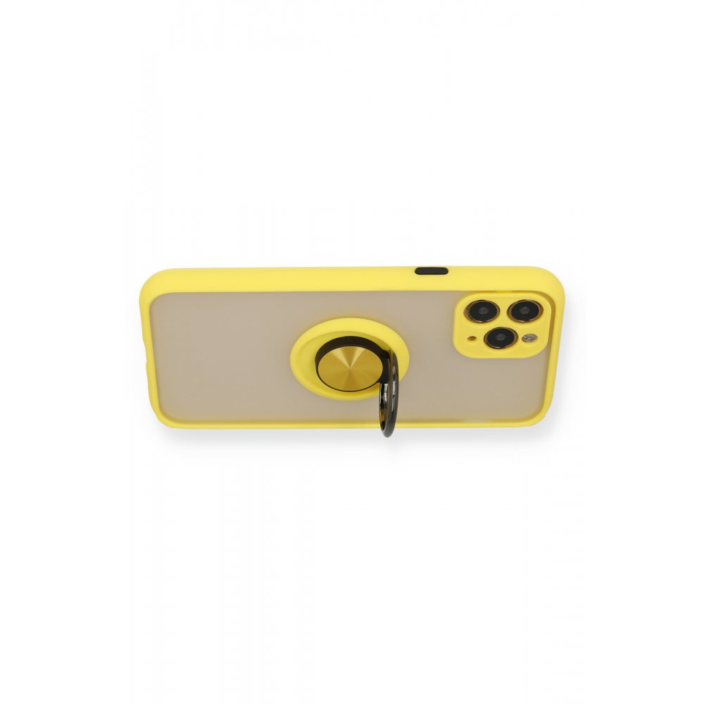 iPhone 11 Pro Kılıf Montreal Yüzüklü Silikon Kapak - Sarı iPhone 11 Pro Kılıf Montreal Yüzüklü Silikon Kapak - Sarı