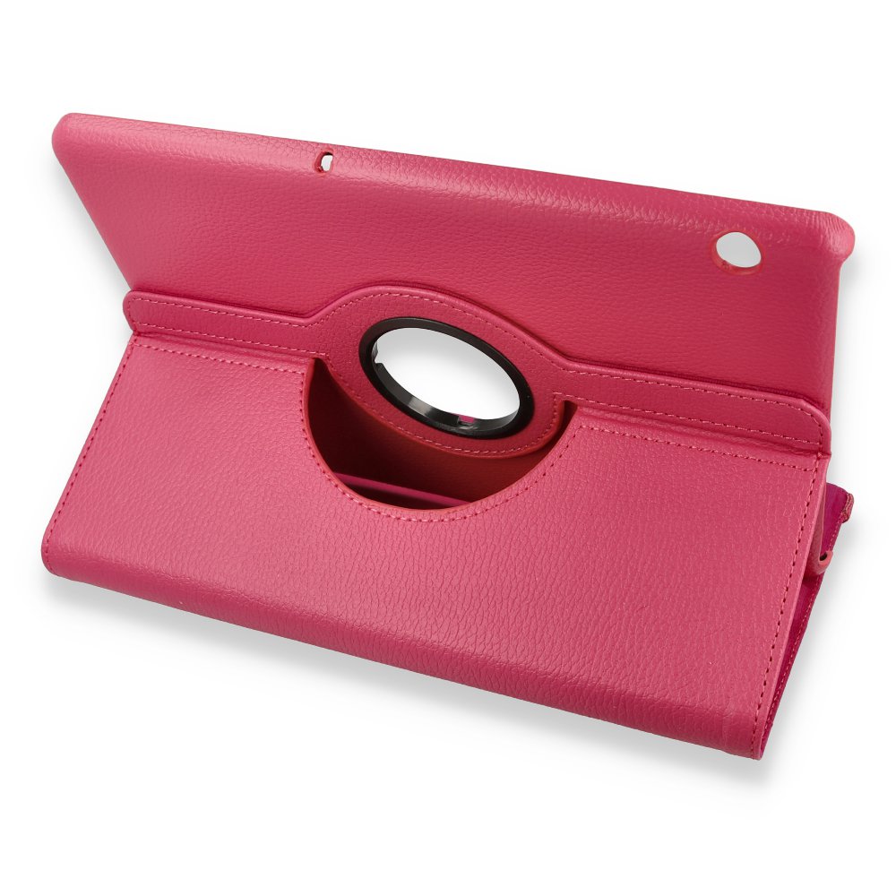  Huawei MediaPad T5 10 Kılıf 360 Tablet Deri Kılıf - Pembe