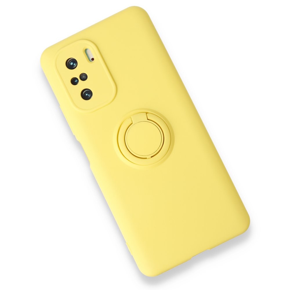 Redmi K40 Kılıf Viktor Yüzüklü Silikon - Sarı Redmi K40 Kılıf Viktor Yüzüklü Silikon - Sarı