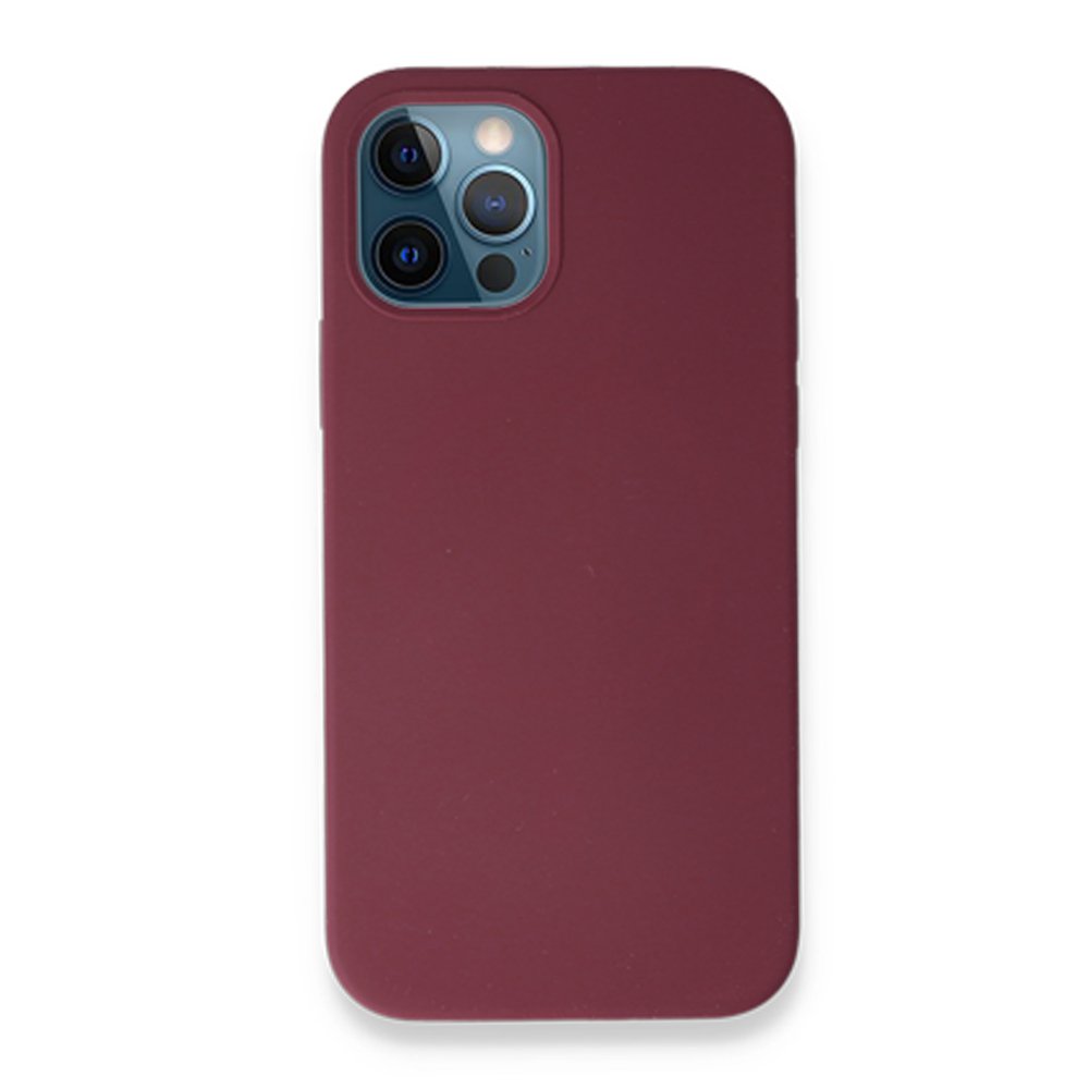  iPhone 12 Pro Kılıf Magneticsafe Lansman Silikon Kapak - Mürdüm