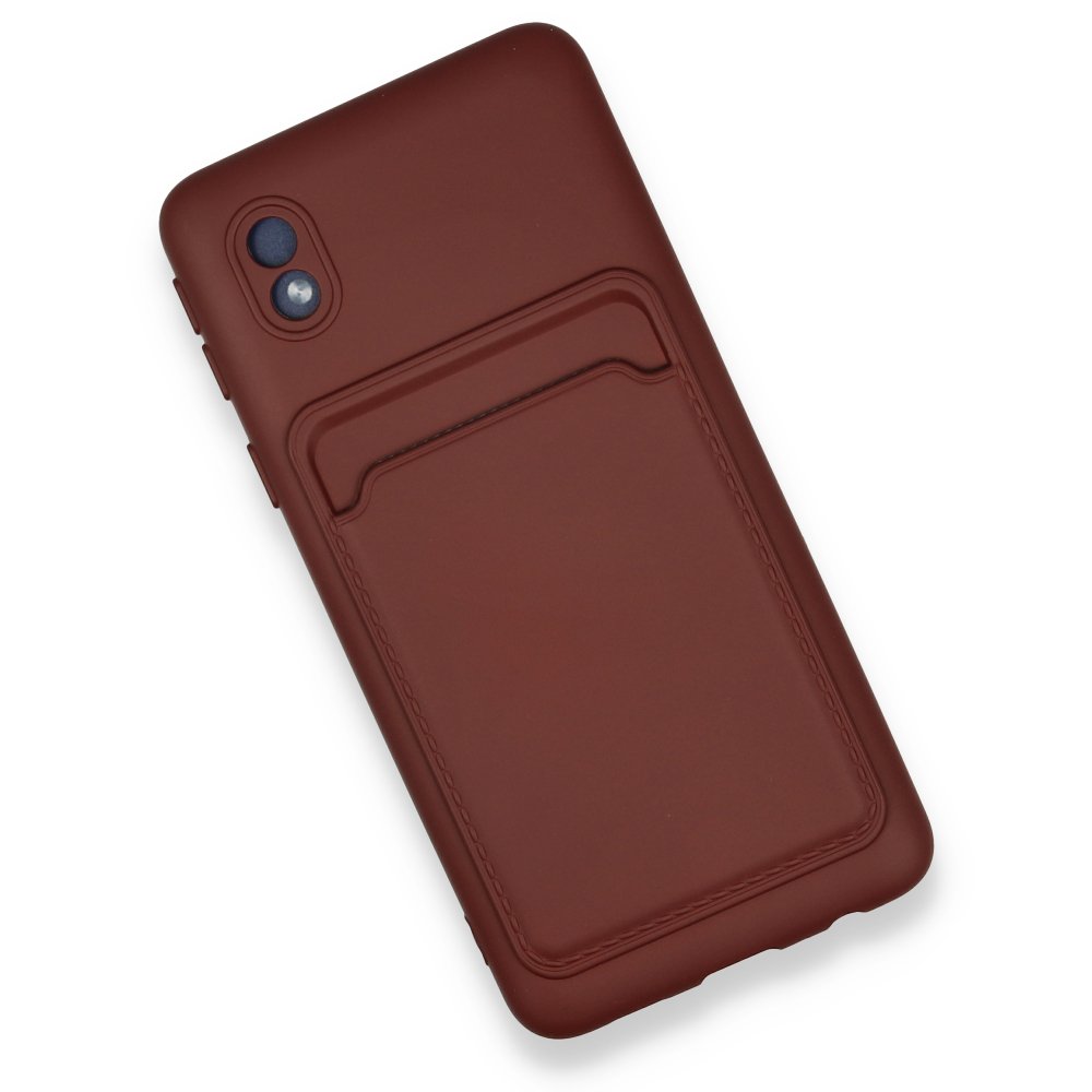  Samsung Galaxy A01 Core Kılıf Kelvin Kartvizitli Silikon - Bordo