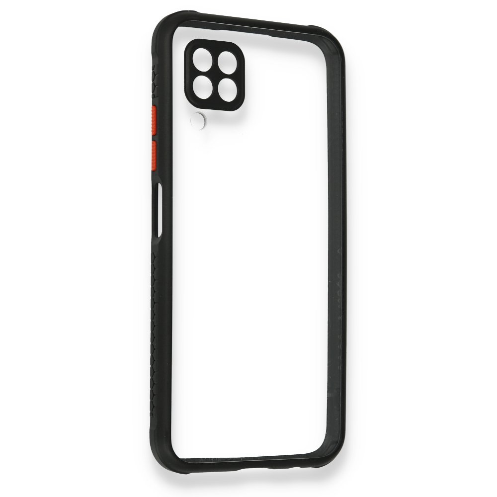 Huawei P40 Lite Kılıf Miami Şeffaf Silikon - Siyah  Huawei P40 Lite Kılıf Miami Şeffaf Silikon - Siyah