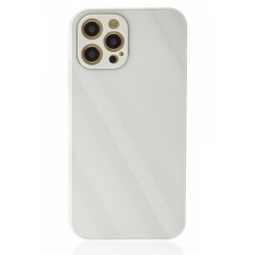  iPhone 12 Pro Kılıf Glass Kapak - Beyaz