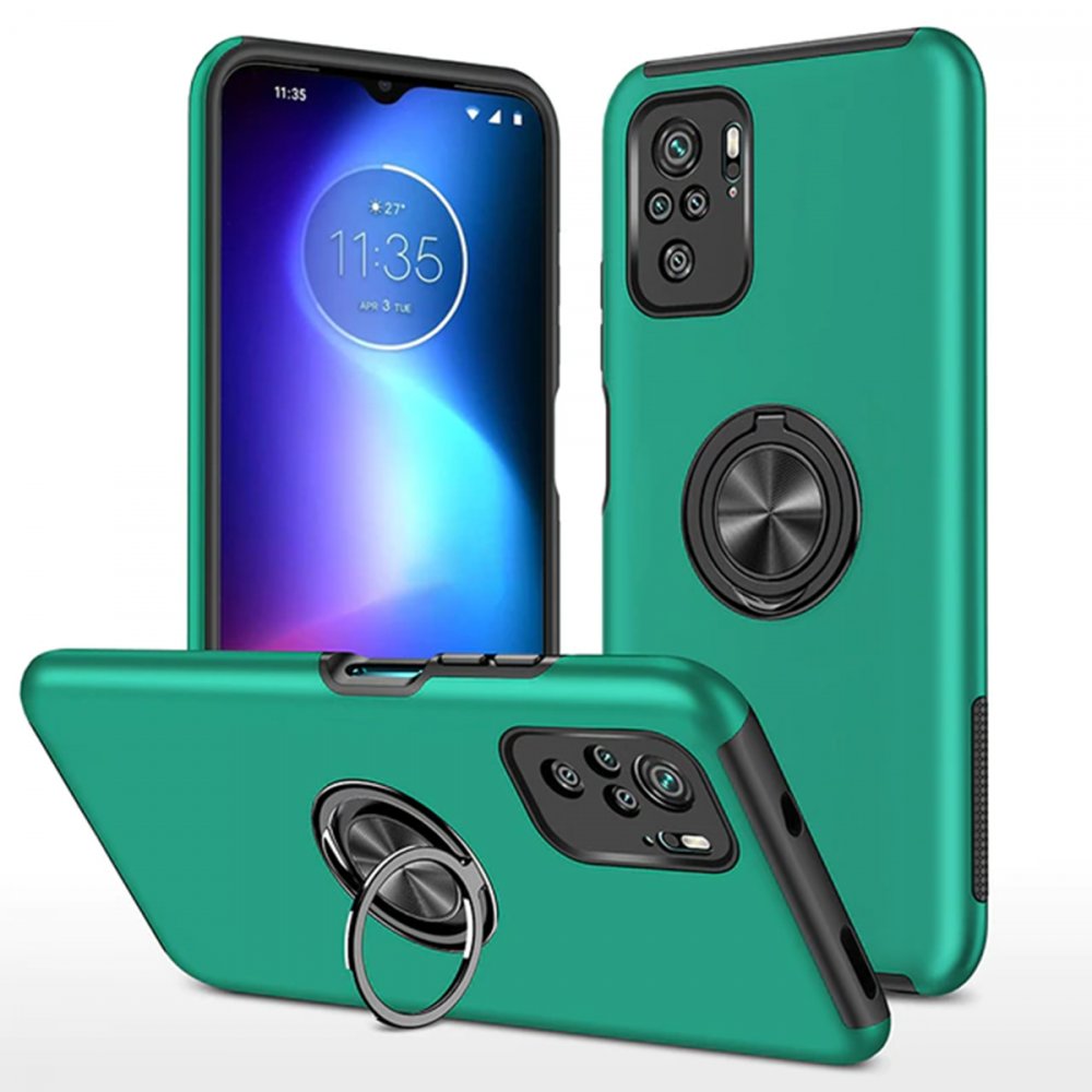  Xiaomi Poco F3 Kılıf Elit Yüzüklü Kapak - Yeşil