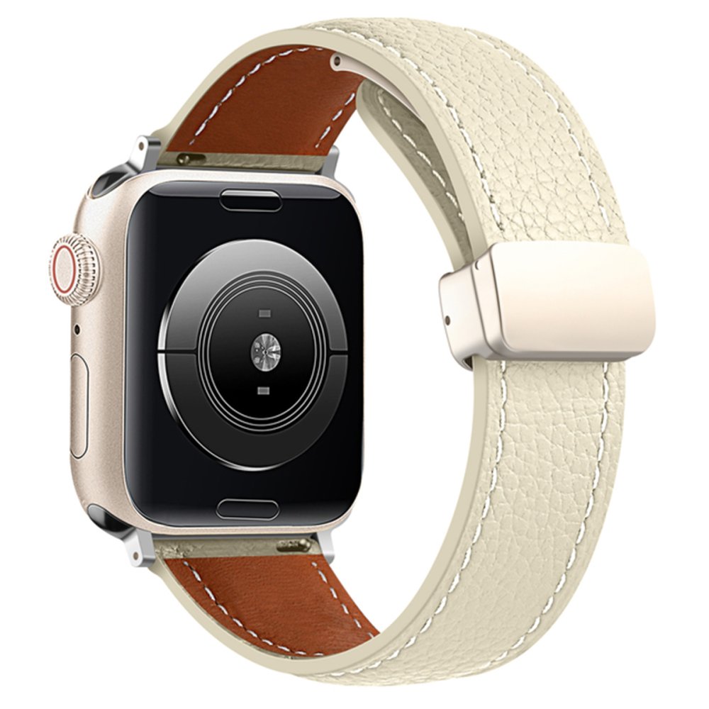  Apple Watch 38mm KR414 Daks Deri Kordon - Beyaz