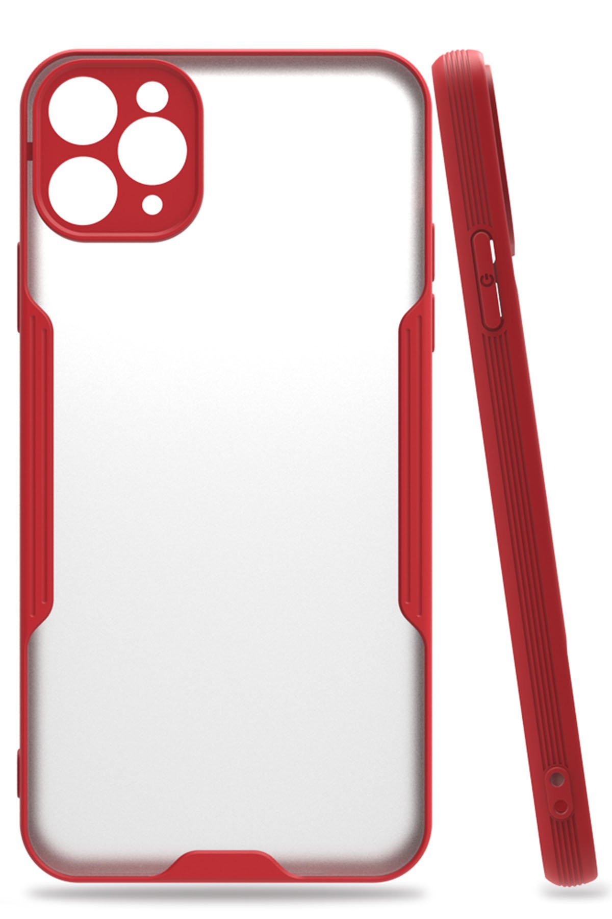 iPhone 11 Pro Max Kılıf Platin Silikon - Kırmızı