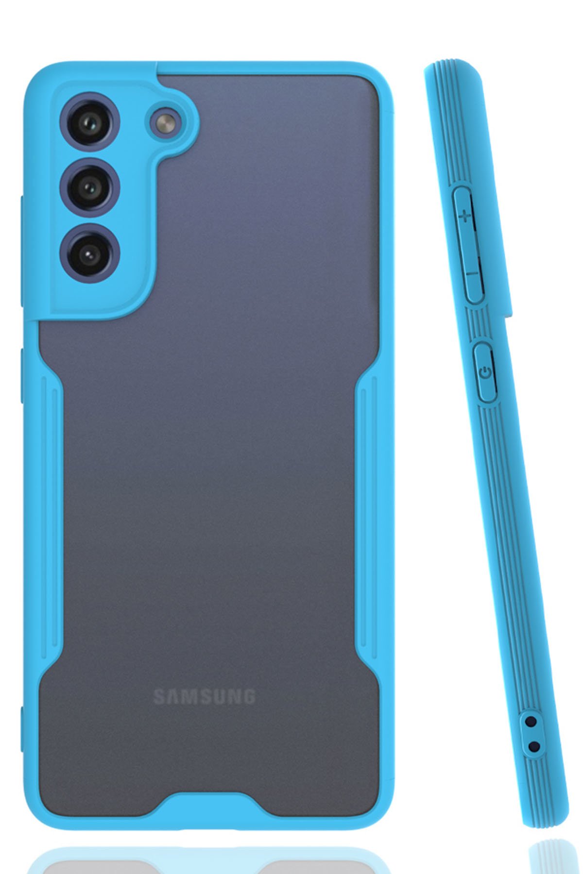  Samsung Galaxy S21 FE Kılıf Platin Silikon - Mavi
