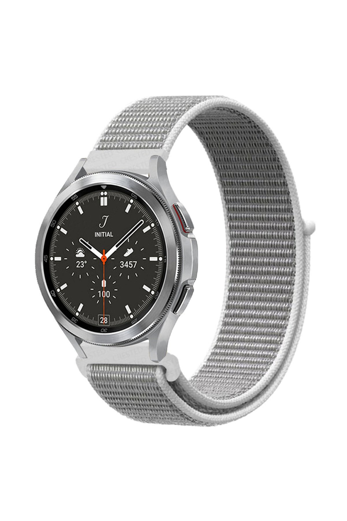 GT4 46mm 22mm Hasırlı Cırtcırtlı Kordon - Beyaz GT4 46mm 22mm Hasırlı Cırtcırtlı Kordon - Beyaz