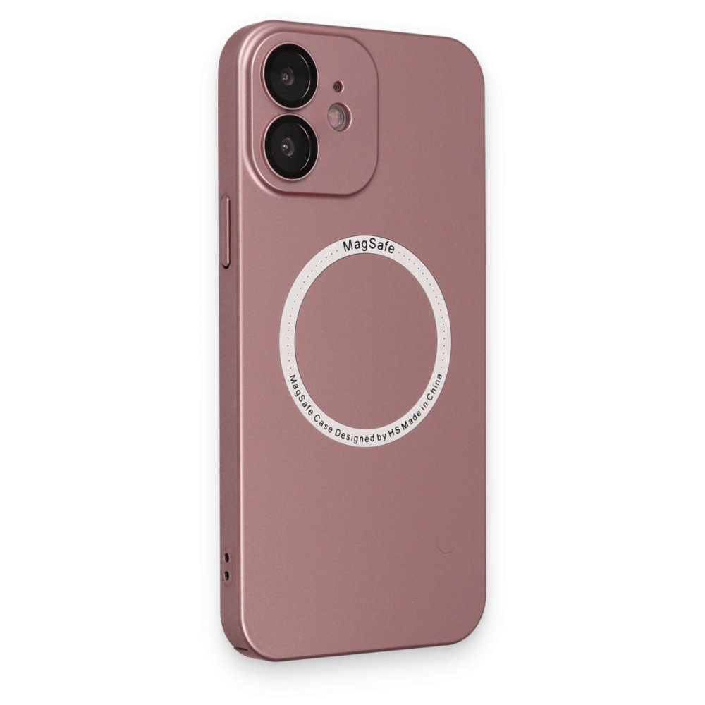  iPhone 12 Kılıf Jack Magneticsafe Lens Silikon - Rose Gold