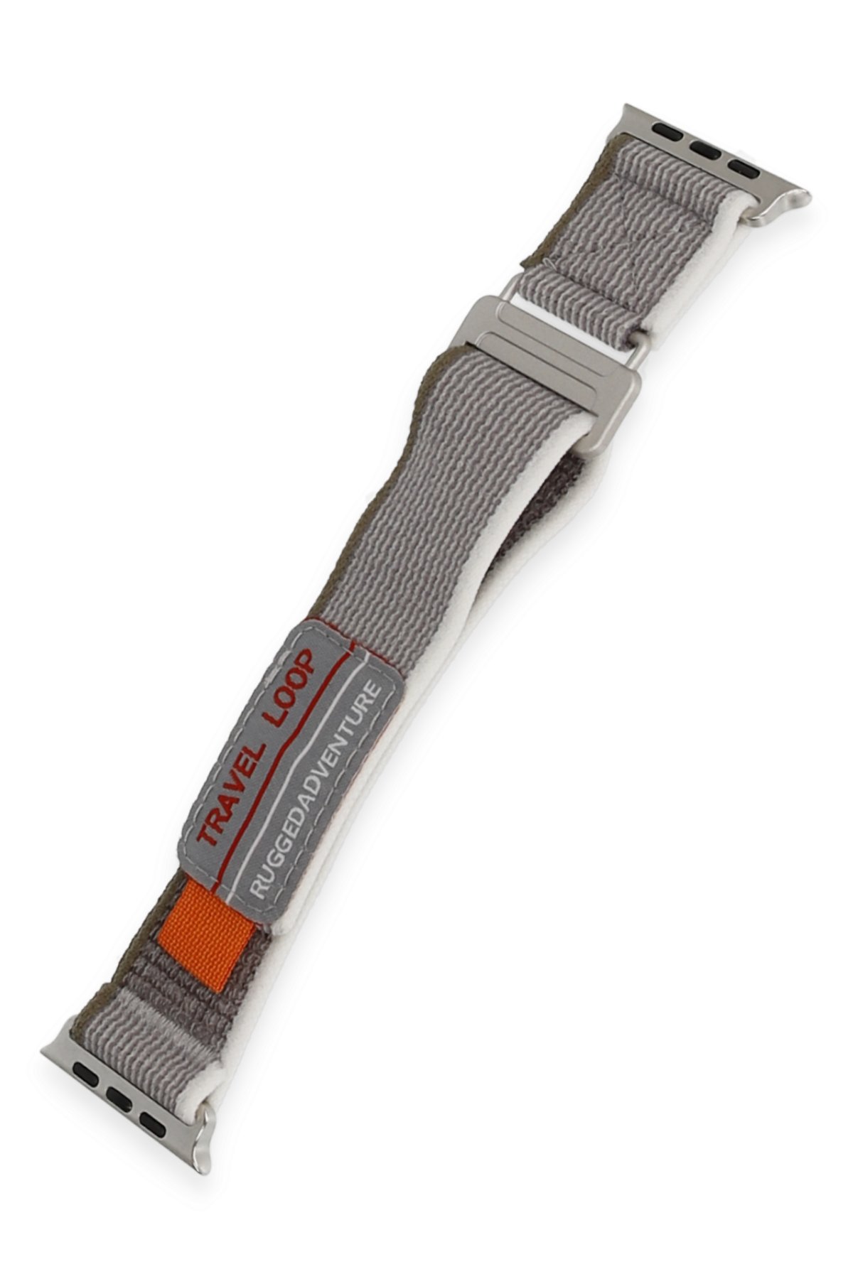  Apple Watch 41mm Alice Kumaş Kordon - Gri-Beyaz