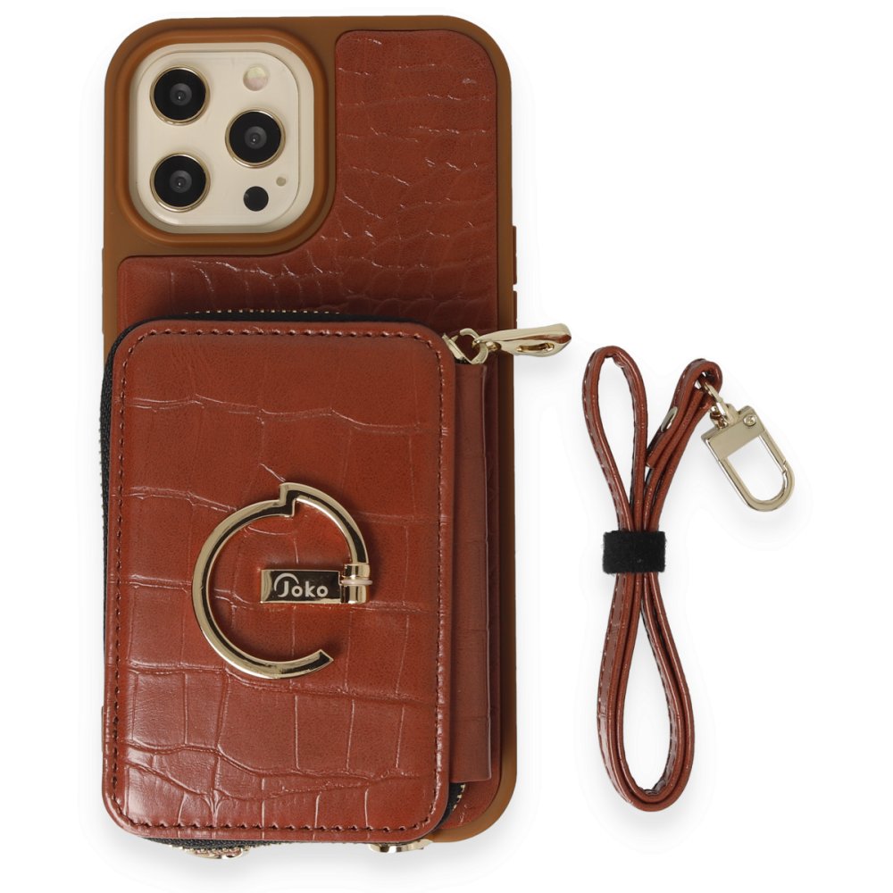 Joko iPhone 14 Pro Kılıf Ermes Kapak - Kahverengi Joko iPhone 14 Pro Kılıf Ermes Kapak - Kahverengi