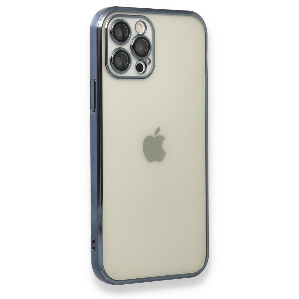  iPhone 12 Pro Kılıf Razer Lensli Silikon - Mavi