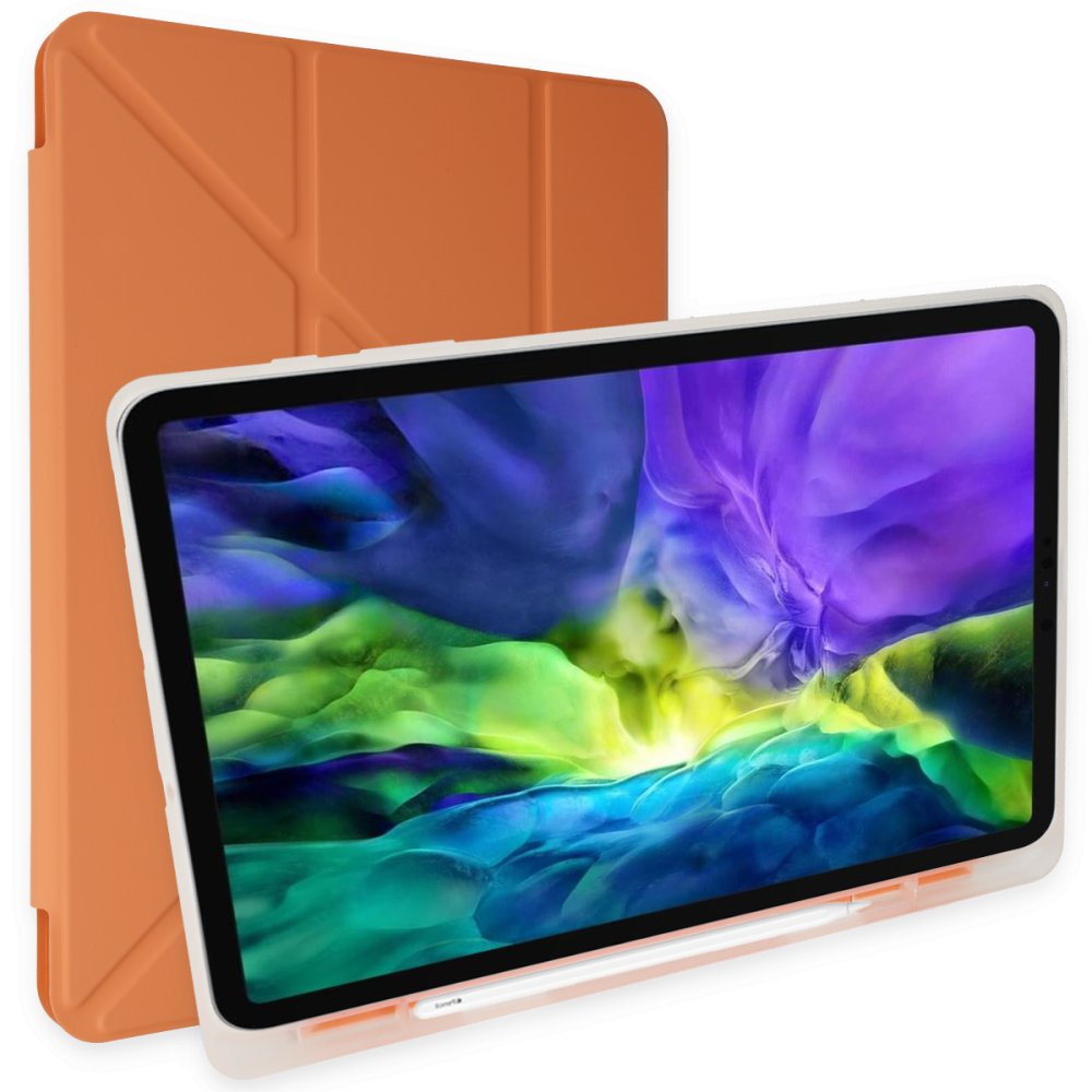 iPad Air 2 9.7 Kılıf Kalemlikli Mars Tablet Kılıfı - Turuncu iPad Air 2 9.7 Kılıf Kalemlikli Mars Tablet Kılıfı - Turuncu