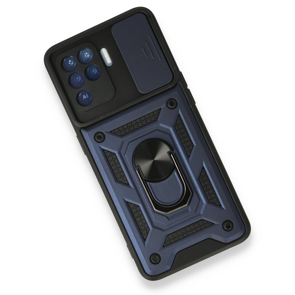  Oppo Reno 5 Lite Kılıf Pars Lens Yüzüklü Silikon - Lacivert