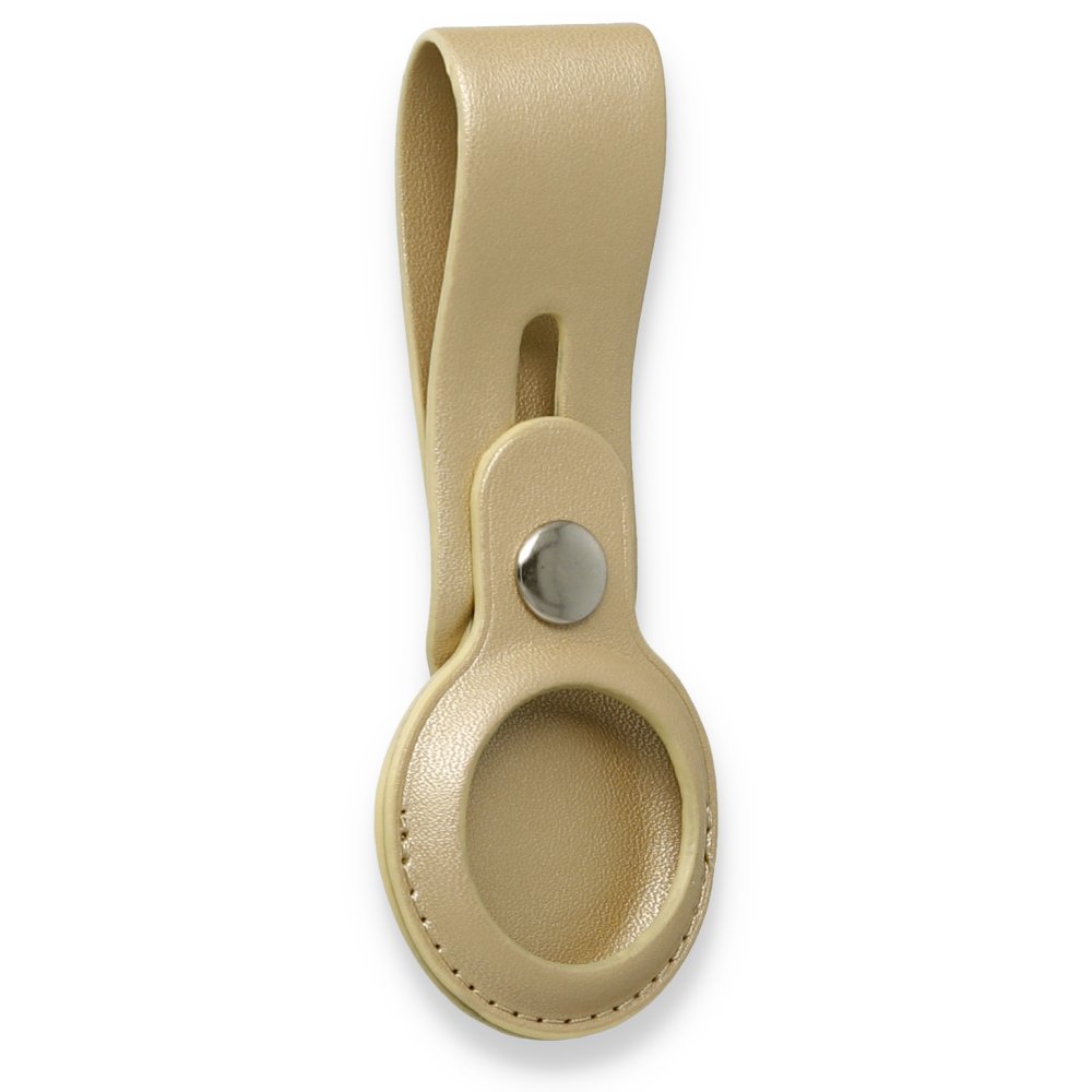  Airtag Askılı Deri Kılıf - Gold