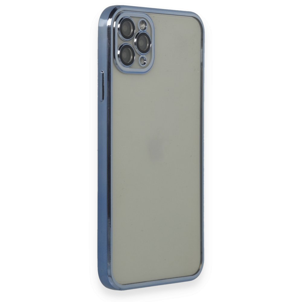  iPhone 11 Pro Max Kılıf Razer Lensli Silikon - Açık Mavi