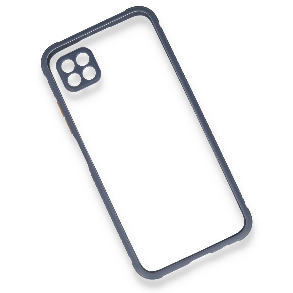 Huawei P40 Lite Kılıf Miami Şeffaf Silikon - Gri  Huawei P40 Lite Kılıf Miami Şeffaf Silikon - Gri