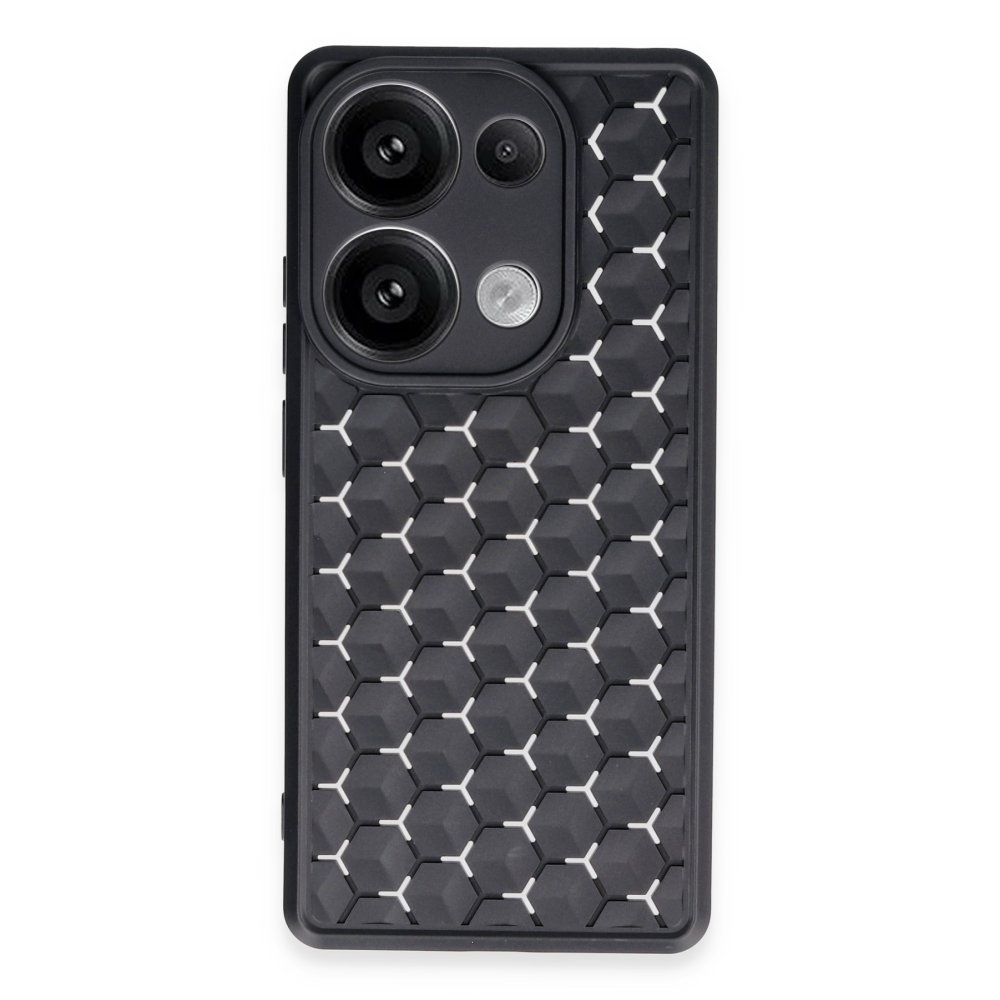  Xiaomi Poco M6 Pro 4G Kılıf Petek Silikon Kapak - Siyah