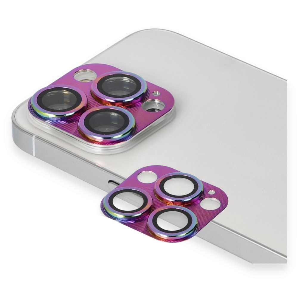  iPhone 13 Pro Pers Alüminyum Kamera Lens - Rainbow