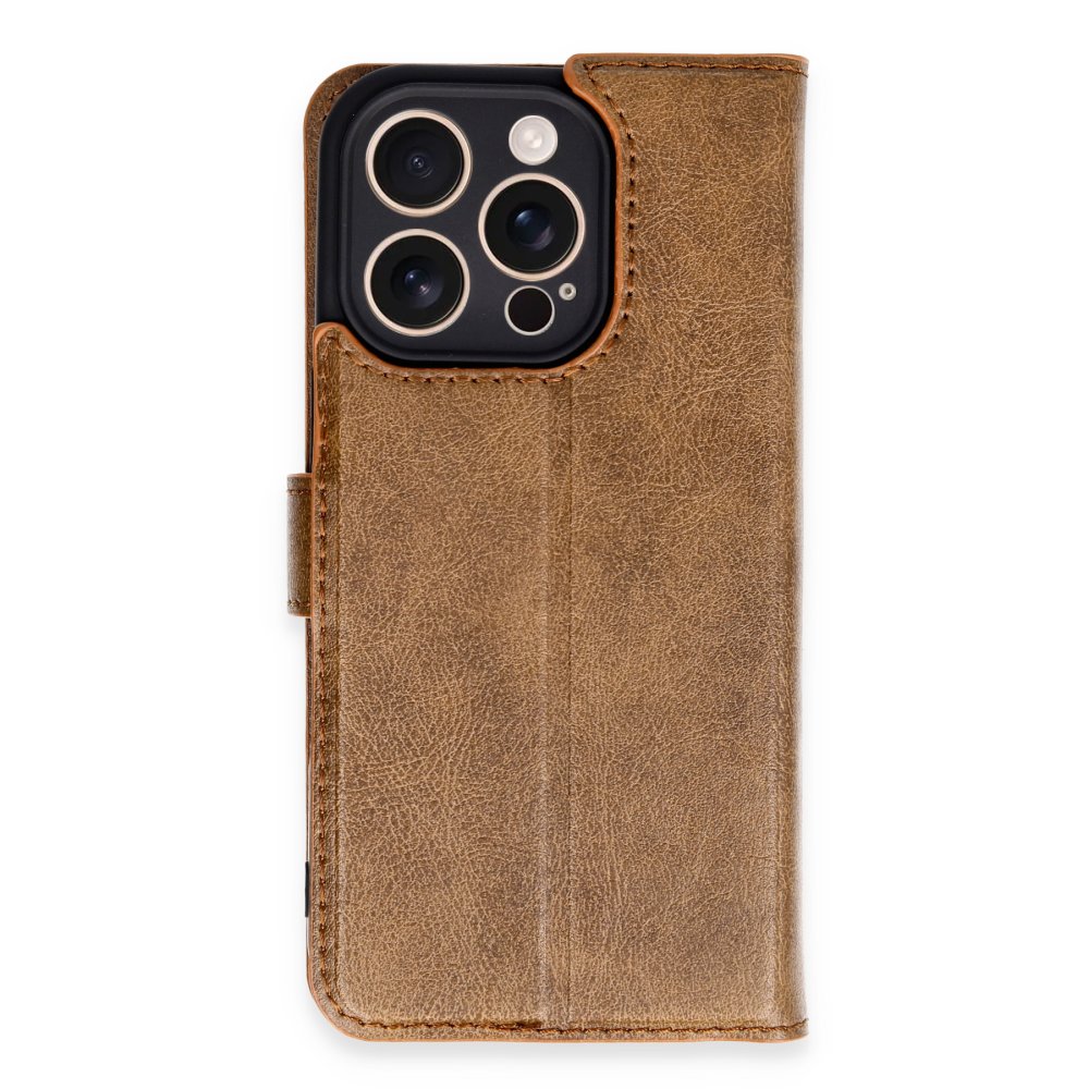  iPhone 16 Pro Kılıf Trend S Plus Kapaklı Kılıf - Taba