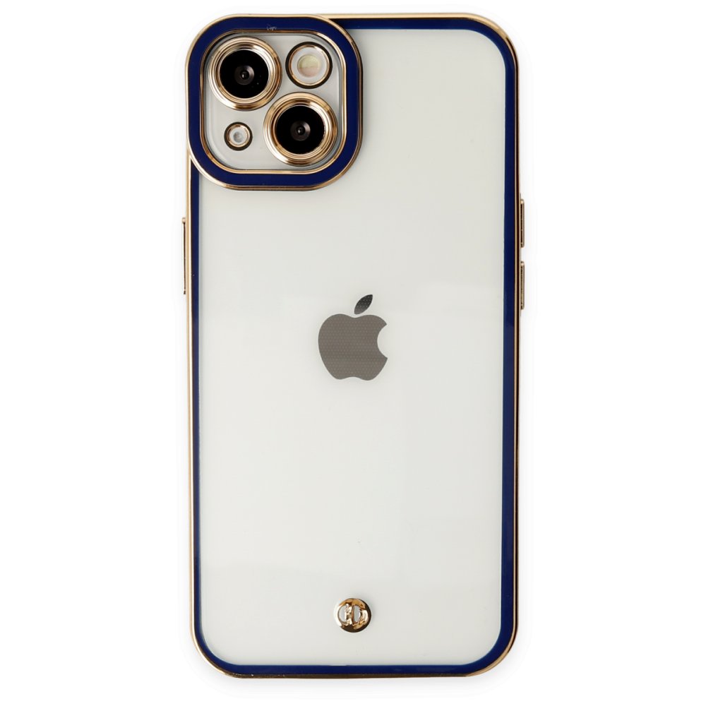  iPhone 14 Plus Kılıf Liva Lens Silikon - Mavi