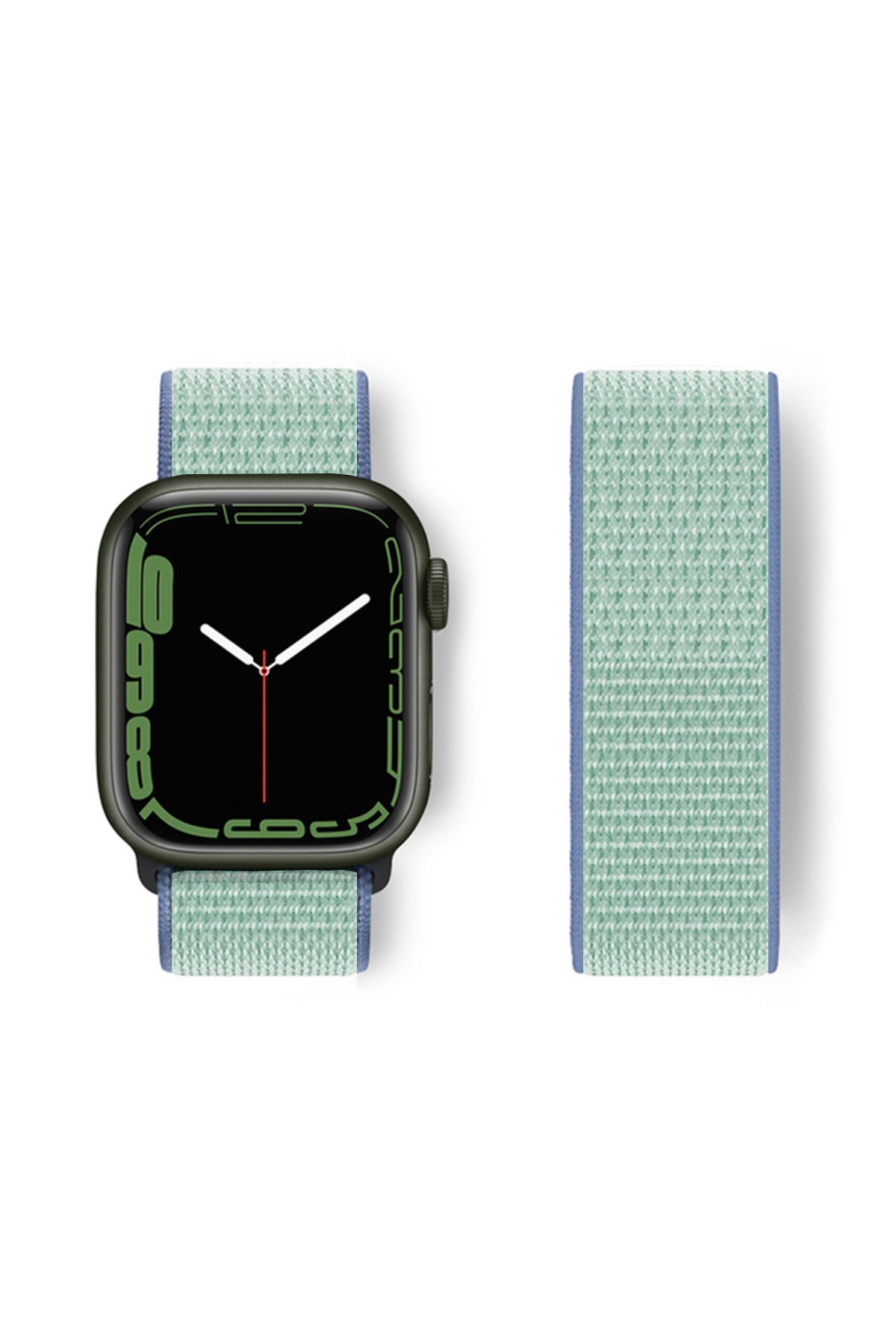 Apple Watch 40mm Hasırlı Cırtcırtlı Kordon - Mavi-Turkuaz Apple Watch 40mm Hasırlı Cırtcırtlı Kordon - Mavi-Turkuaz