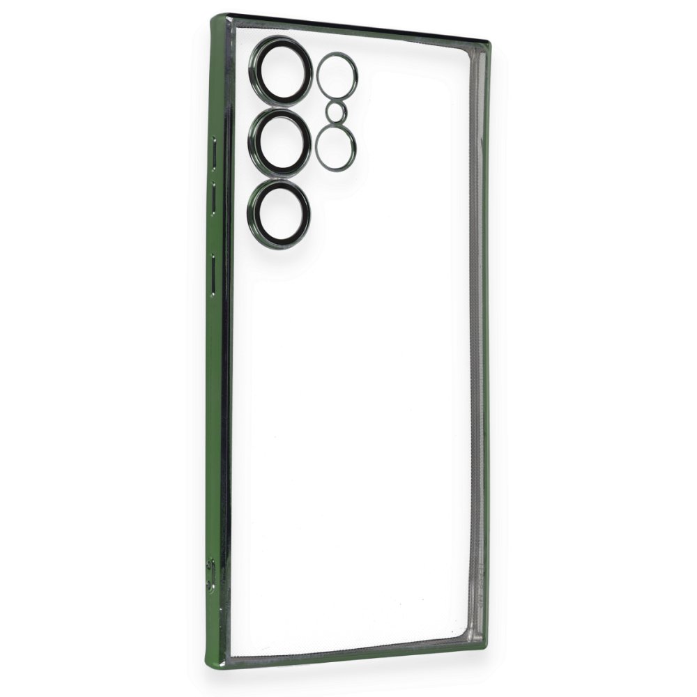  Samsung Galaxy S24 Ultra Kılıf Razer Lensli Silikon - Yeşil