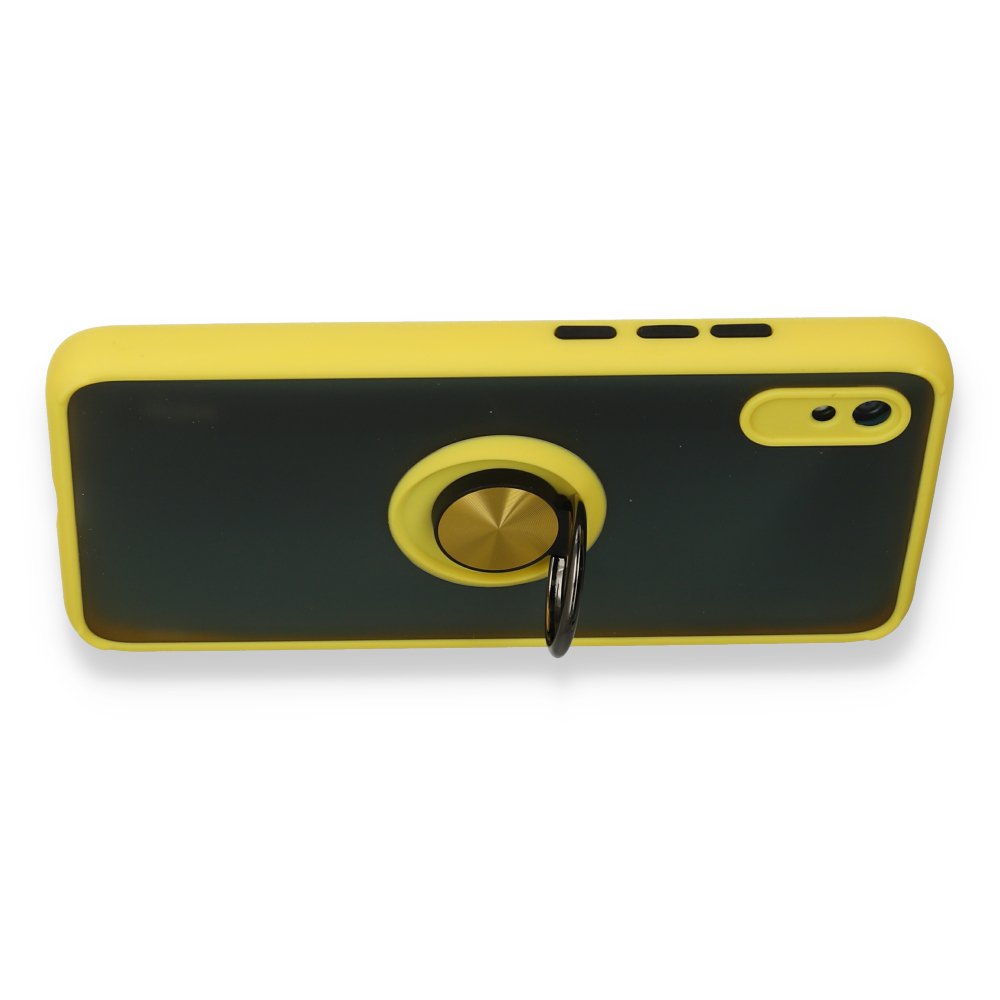 Redmi 9A Kılıf Montreal Yüzüklü Silikon Kapak - Sarı Redmi 9A Kılıf Montreal Yüzüklü Silikon Kapak - Sarı