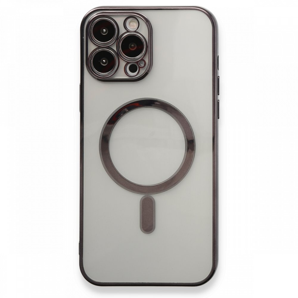  iPhone 13 Pro Max Kılıf Magneticsafe Lazer Silikon - Siyah