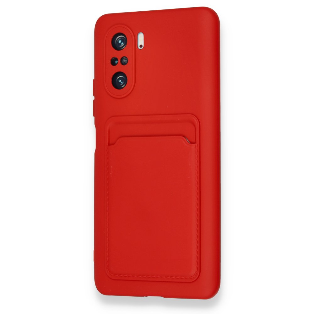 Redmi K40 Pro Kılıf Kelvin Kartvizitli Silikon - Kırmızı