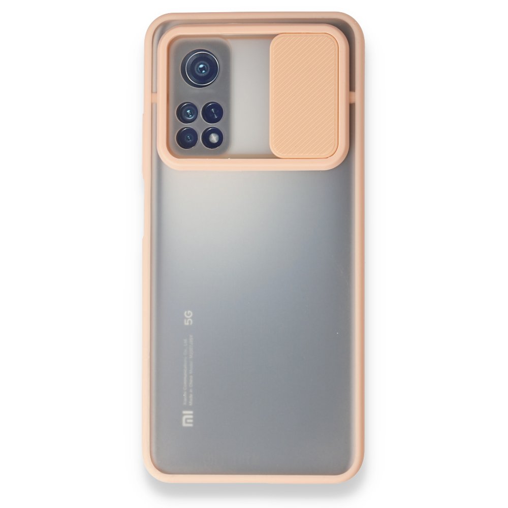  Xiaomi Mi 10T Pro Kılıf Palm Buzlu Kamera Sürgülü Silikon - Pembe