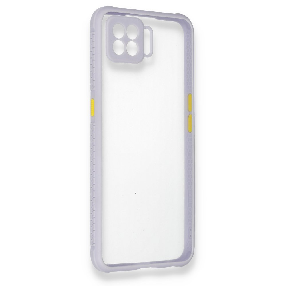  Oppo A73 Kılıf Miami Şeffaf Silikon - Lila