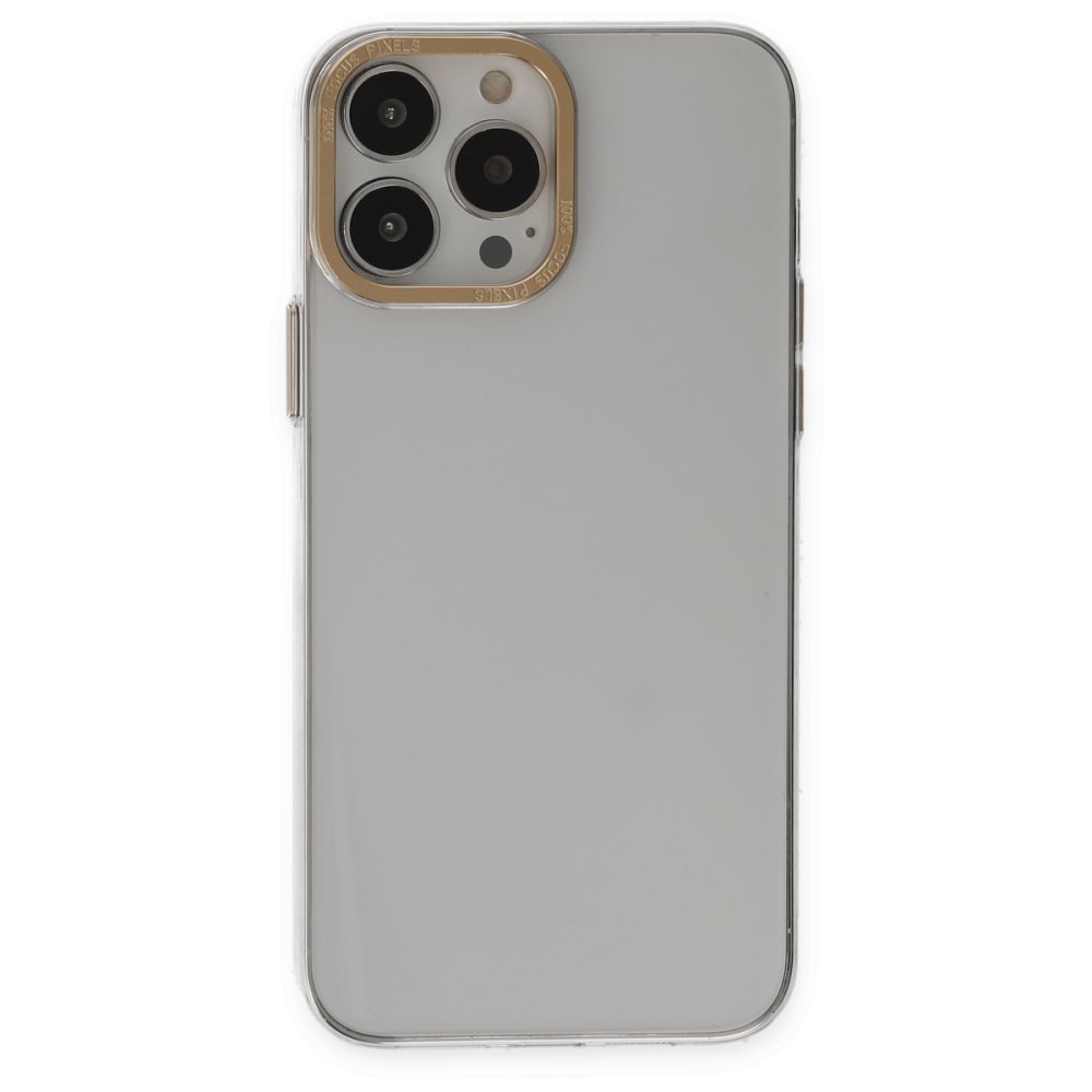  iPhone 13 Pro Kılıf Anka PC Sert Metal Kapak - Şeffaf