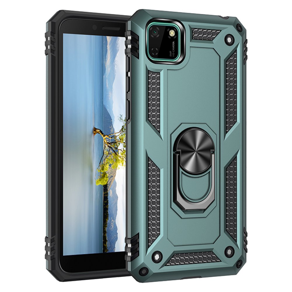 Huawei Y5P Kılıf Sofya Yüzüklü Silikon Kapak - Yeşil  Huawei Y5P Kılıf Sofya Yüzüklü Silikon Kapak - Yeşil