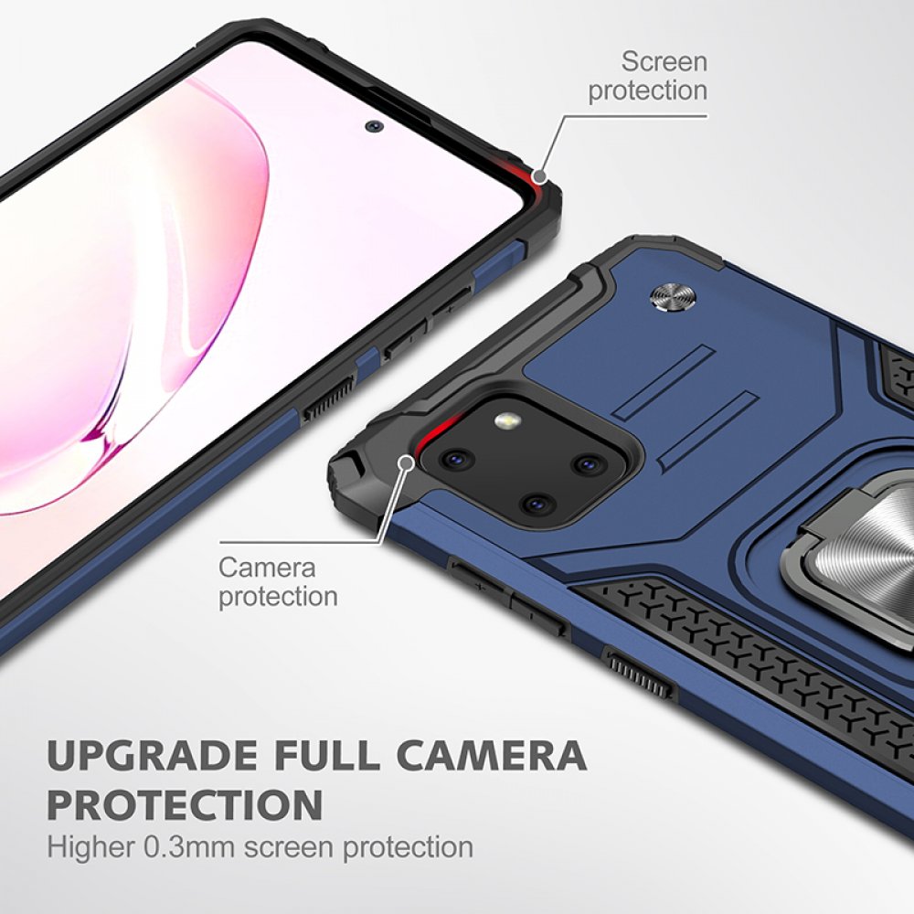 Samsung Galaxy A81 / Note 10 Lite Kılıf Zegna Yüzüklü Silikon Kapak - Mavi