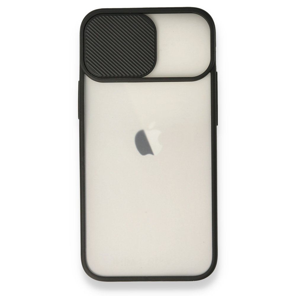  iPhone 12 Mini Kılıf Palm Buzlu Kamera Sürgülü Silikon - Siyah