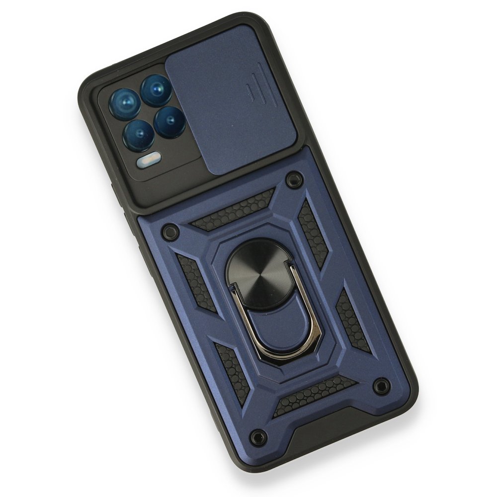  Realme 8 Pro Kılıf Pars Lens Yüzüklü Silikon - Lacivert