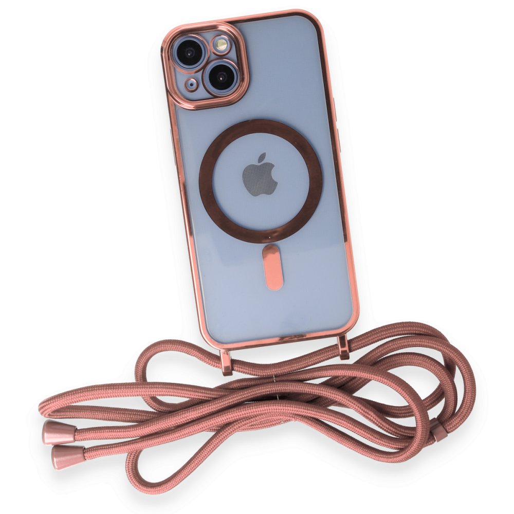  iPhone 13 Kılıf Divo Lazer Askılı Magsafe Kapak - Pembe
