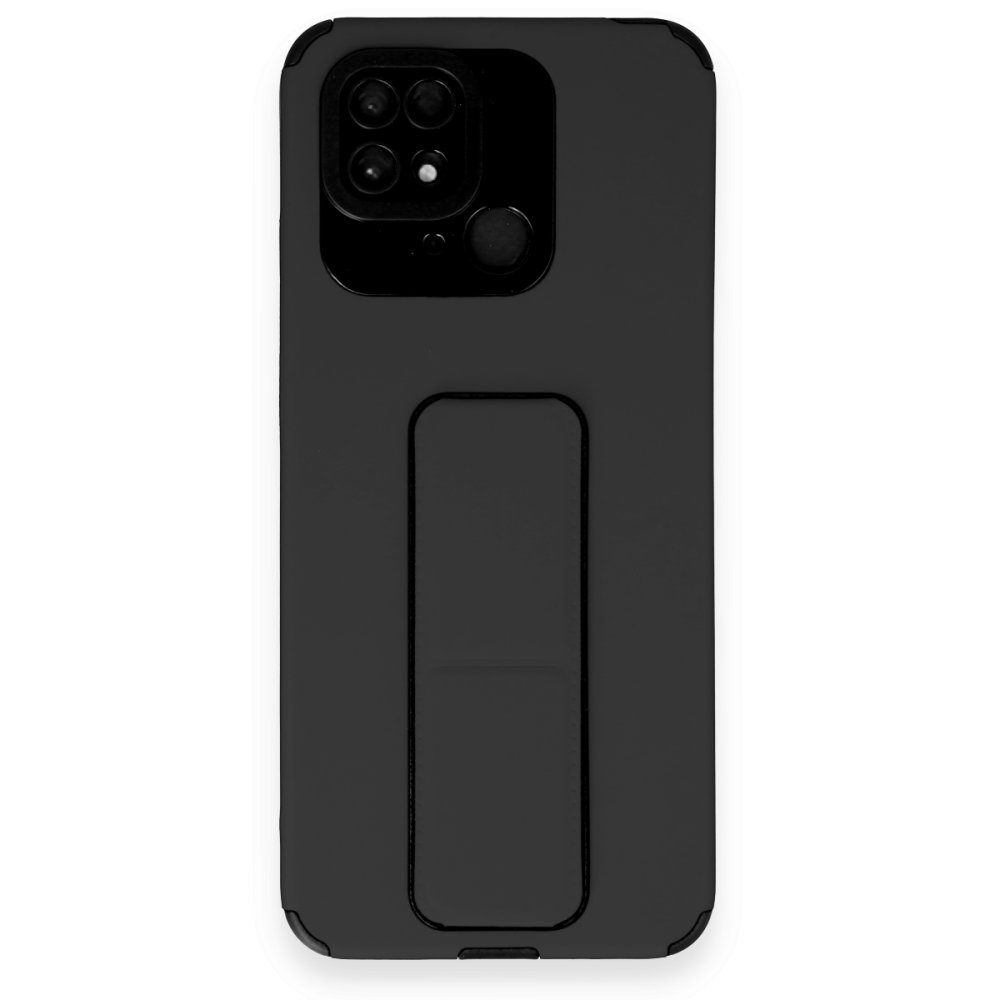 Xiaomi Poco C40 Kılıf Mega Standlı Silikon - Siyah Xiaomi Poco C40 Kılıf Mega Standlı Silikon - Siyah