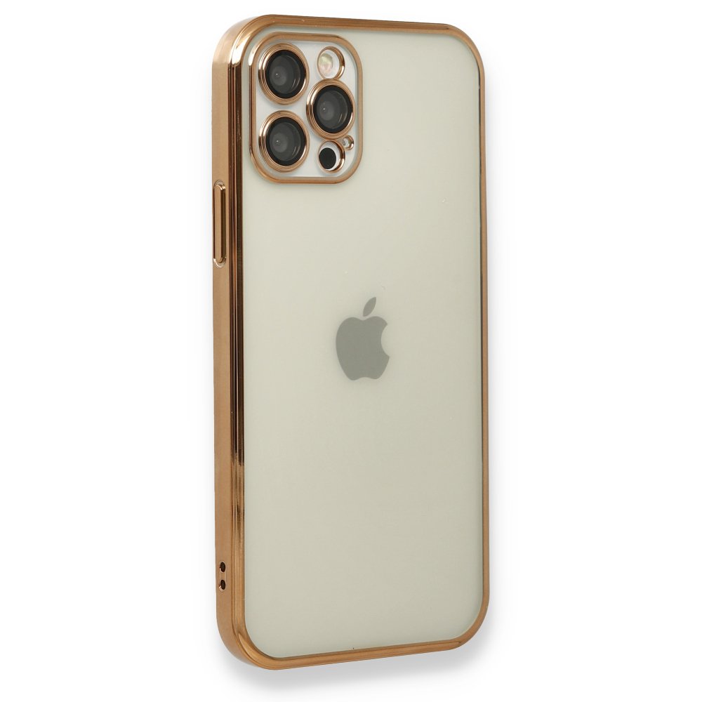  iPhone 12 Pro Kılıf Razer Lensli Silikon - Gold