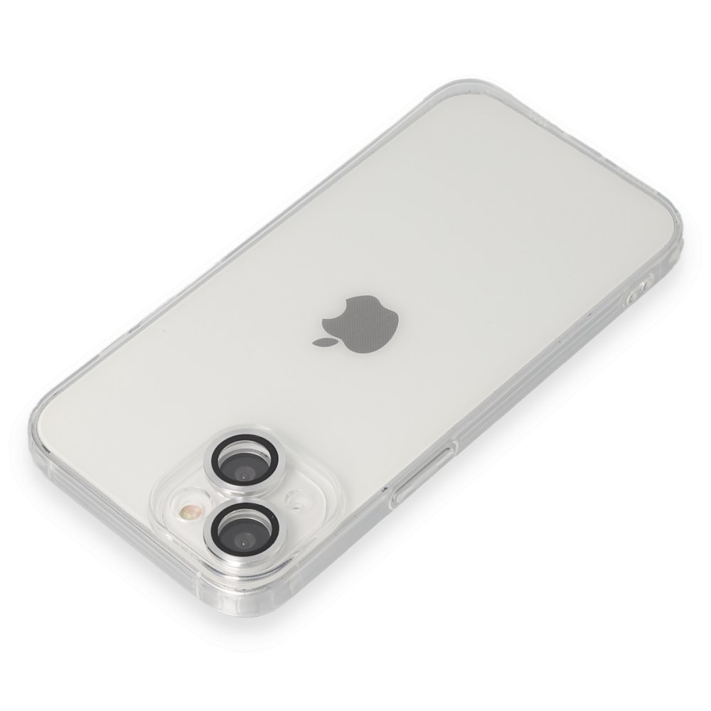  iPhone 14 Kılıf Luko Lens Silikon - Gümüş