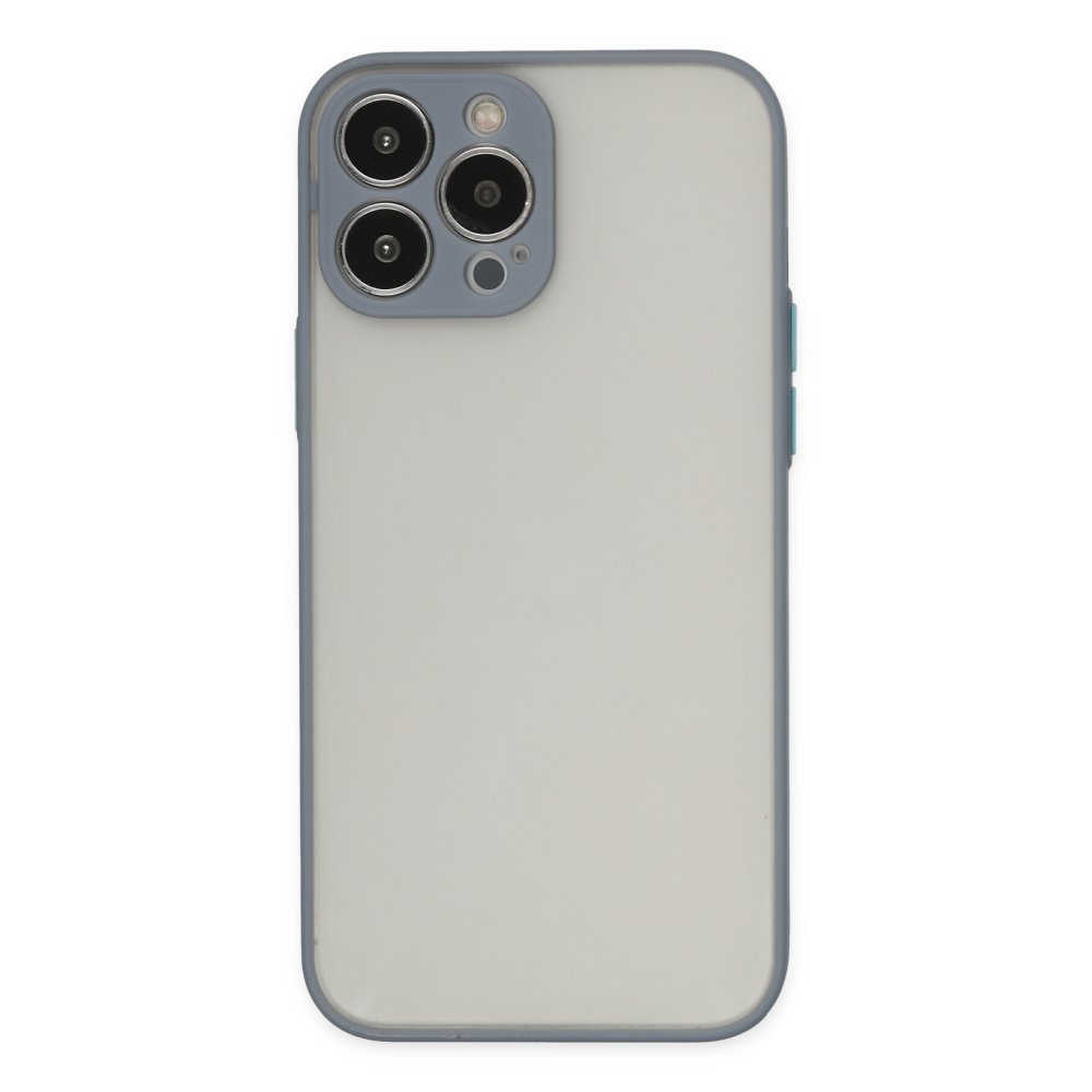  iPhone 15 Pro Kılıf Montreal Silikon Kapak - Gri