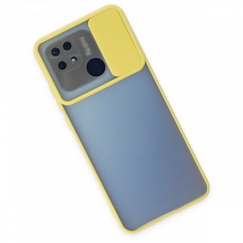 Xiaomi Poco C40 Kılıf Palm Buzlu Kamera Sürgülü Silikon - Sarı Xiaomi Poco C40 Kılıf Palm Buzlu Kamera Sürgülü Silikon - Sarı