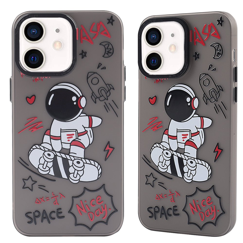  iPhone 12 Kılıf Prada Desenli Kapak - Prada Siyah - 1