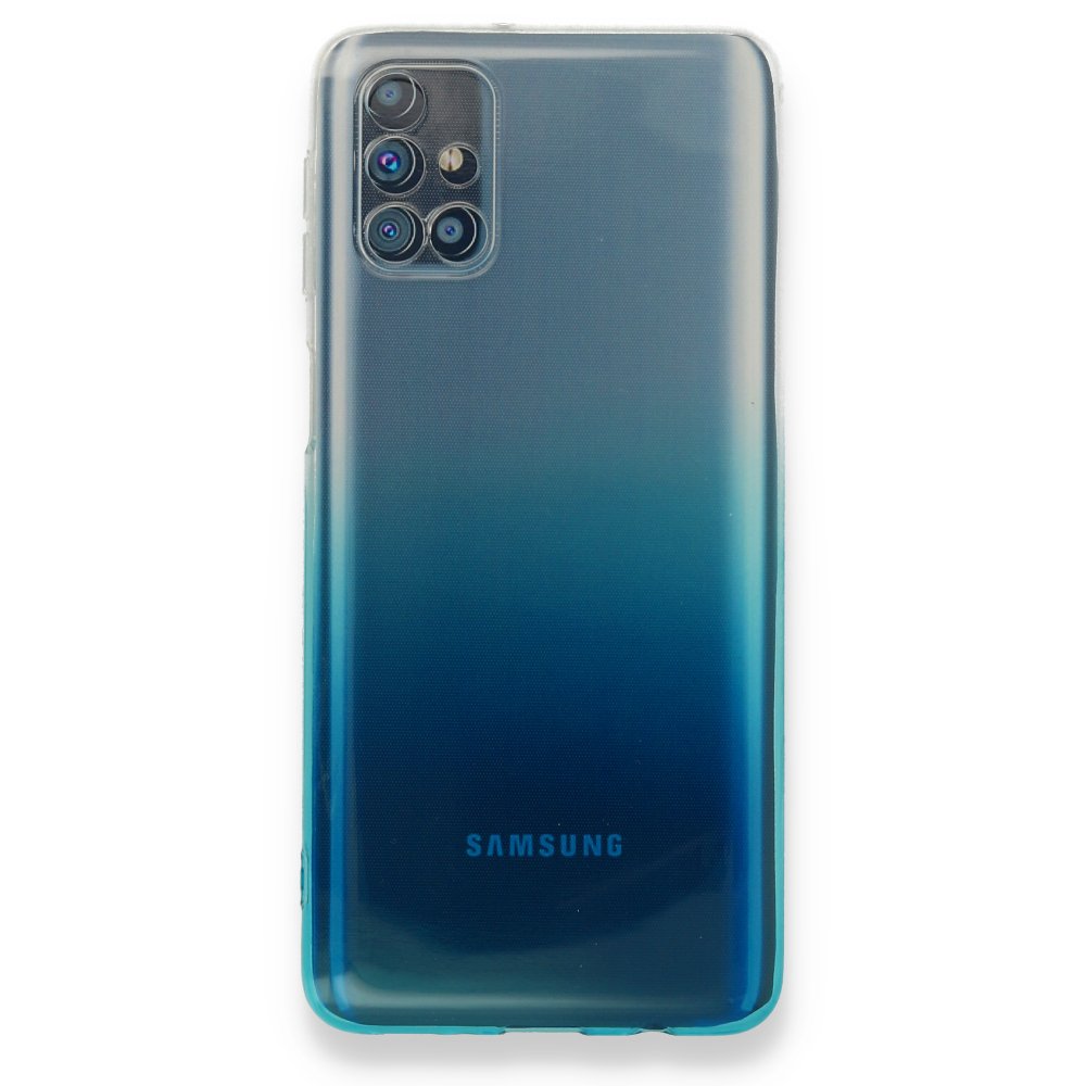  Samsung Galaxy M31S Kılıf Lüx Çift Renkli Silikon - Turkuaz