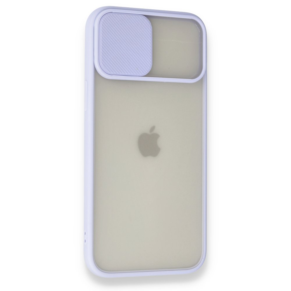  iPhone 12 Pro Max Kılıf Palm Buzlu Kamera Sürgülü Silikon - Lila