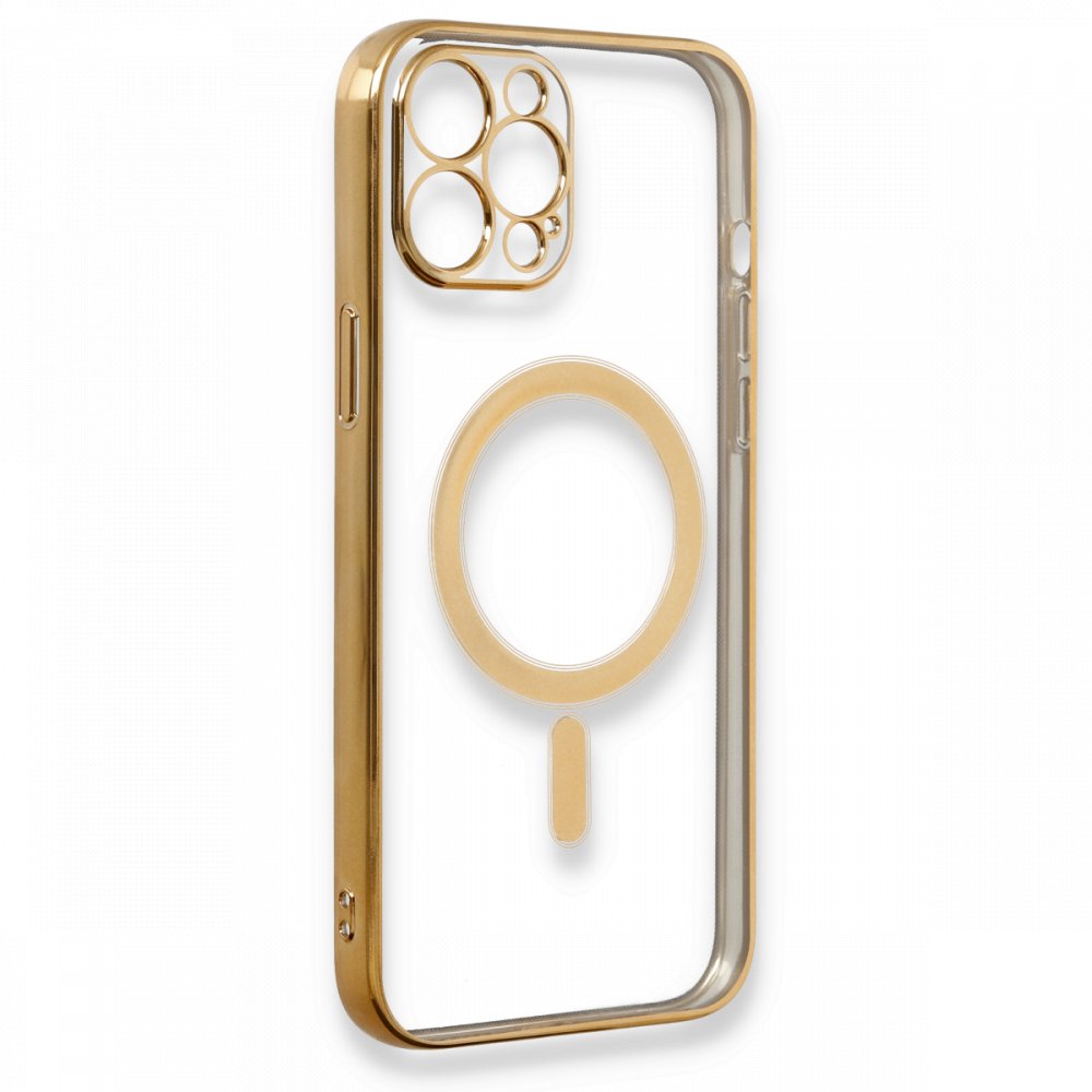iPhone 12 Pro Kılıf Magneticsafe Lazer Silikon - Gold iPhone 12 Pro Kılıf Magneticsafe Lazer Silikon - Gold
