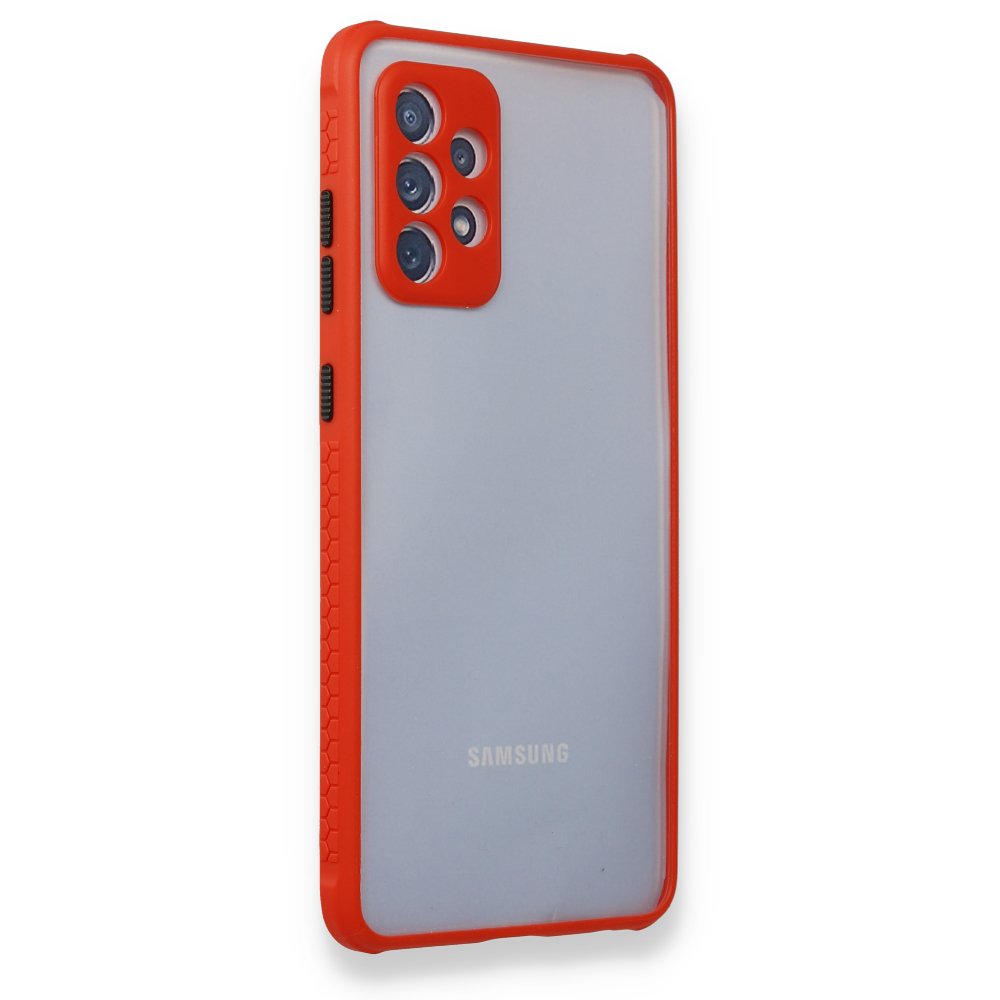 Samsung Galaxy A72 Kılıf Miami Şeffaf Silikon - Kırmızı