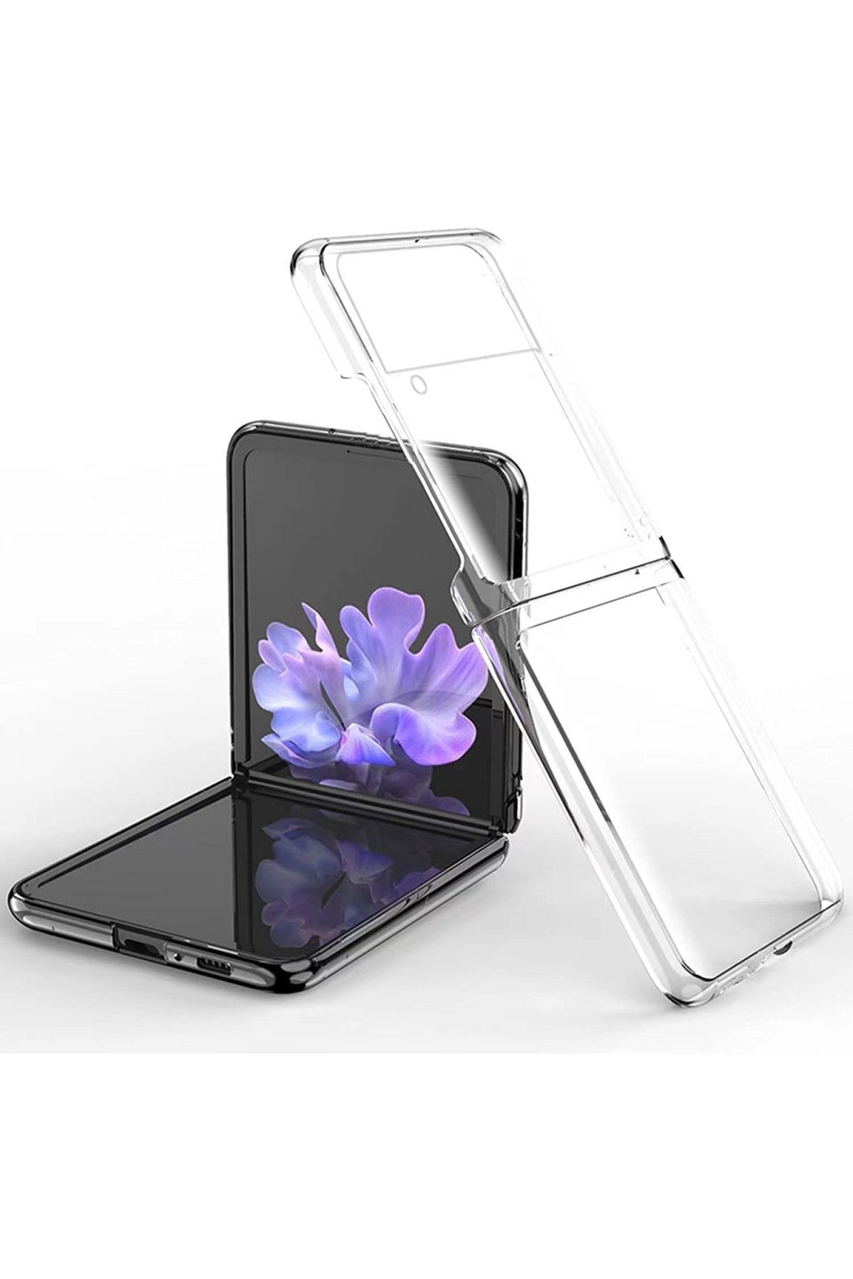  Samsung Galaxy Z Flip 3 Kılıf Fold TPU Silikon - Şeffaf