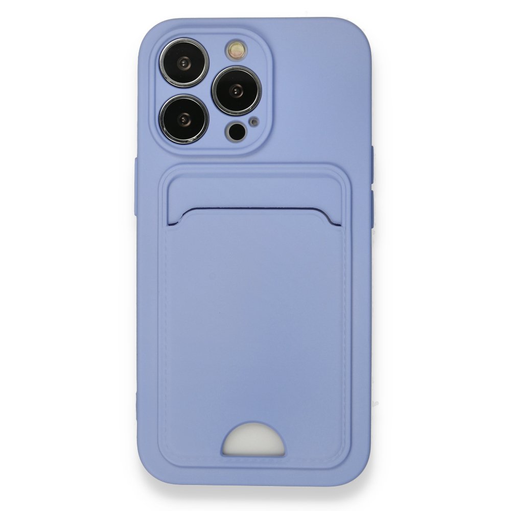  iPhone 13 Pro Kılıf Kelvin Kartvizitli Silikon - Lila